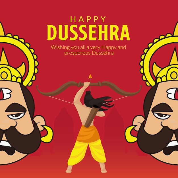 Wishing you all a very happy and prosperous Dussehra banner template