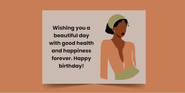 Wishing you a beautiful day with good health and happiness forever, Birthday Card for African Women