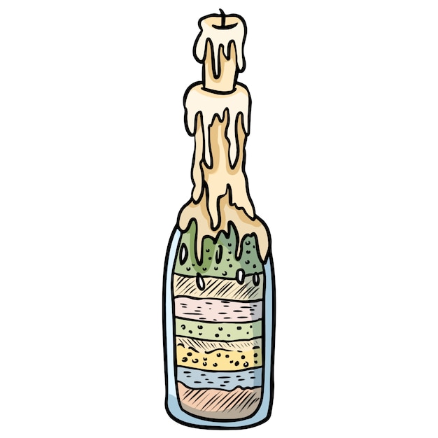 Vector witch bottle doodle sketch.