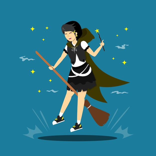 witch character in flat design