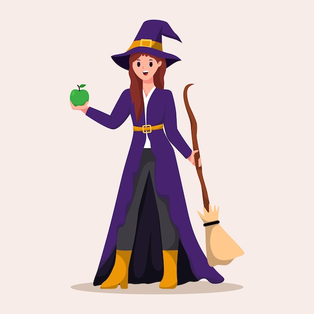 Witch Halloween Costume Character Illustration