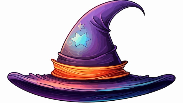 Vector witch hand drawn gradient cartoon doodle