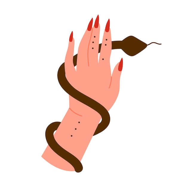 Witch hand with snake