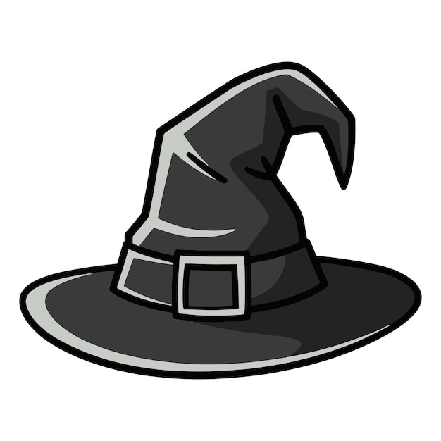 Witch Hat Cartoon Vector Icon Illustration Flat Cartoon Style