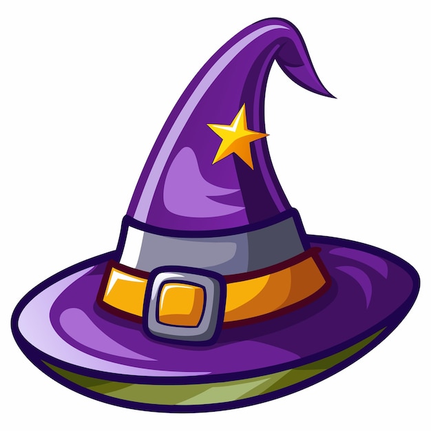 witch hat clipart cartoon style vector