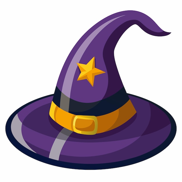 witch hat clipart cartoon style vector