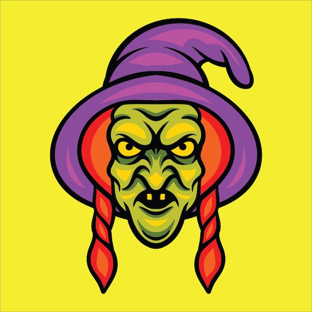 witch head logo illustration