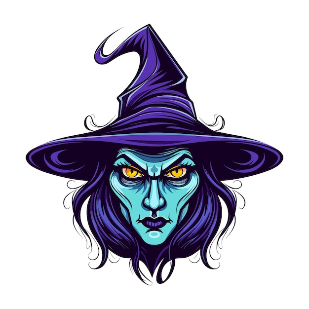 Witch head vector clip art illustration