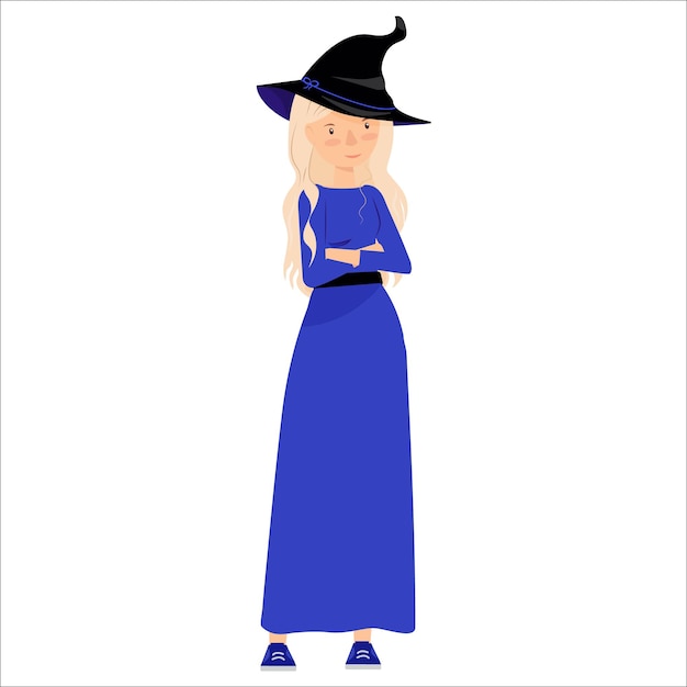 Witch housewife in a hat