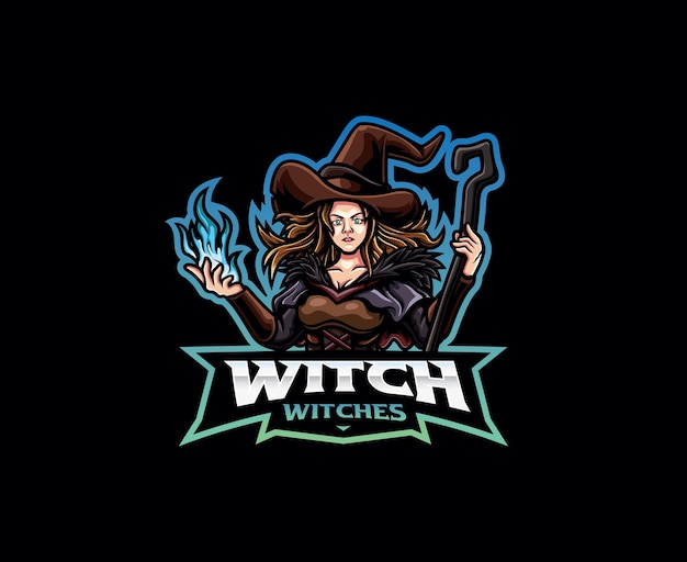 Witch mascot logo design