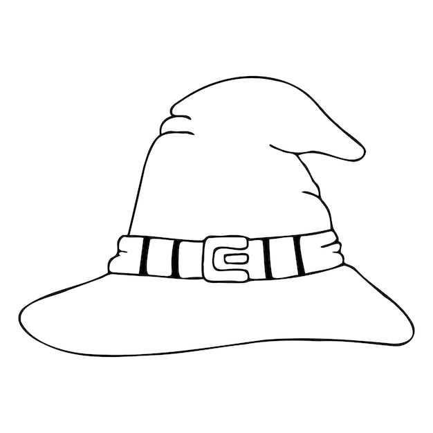 a witch's hat. Design for Halloween, parties and holidays. Vector illustration in the Doodle style