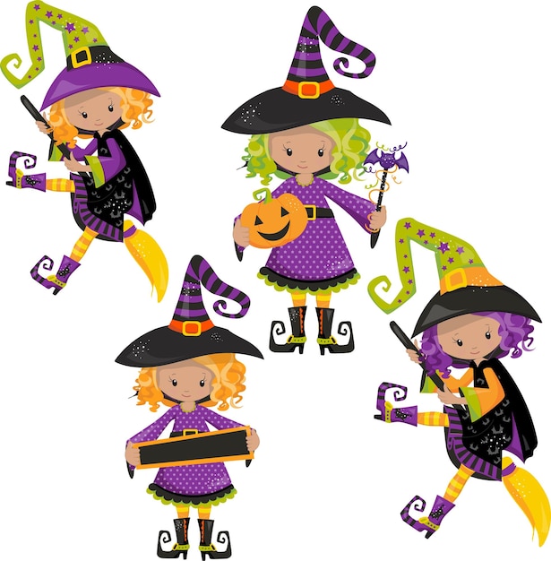 witches vector collection