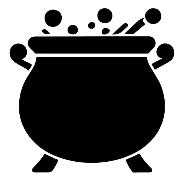 witchs cauldron in artistic style pictogram