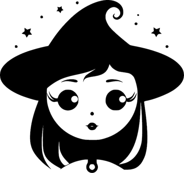 Witchy Minimalist and Flat Logo Vector illustration