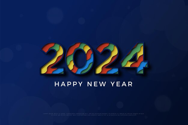 with full color numbers for the 2024 new year celebration