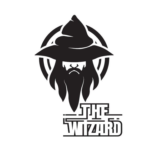 Wizard logo design. Warlock logo character