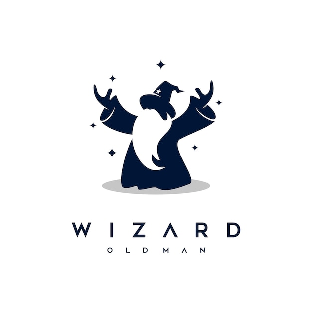 Wizard Magician logo design illustrations vector template