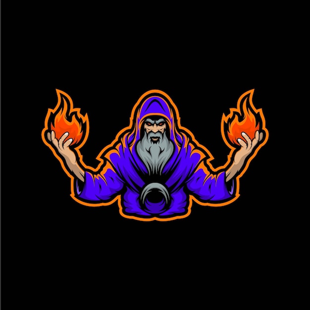 wizard mascot illustration