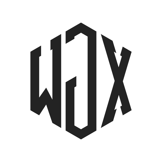 Vector wjx logo design initial letter wjx monogram logo using hexagon shape