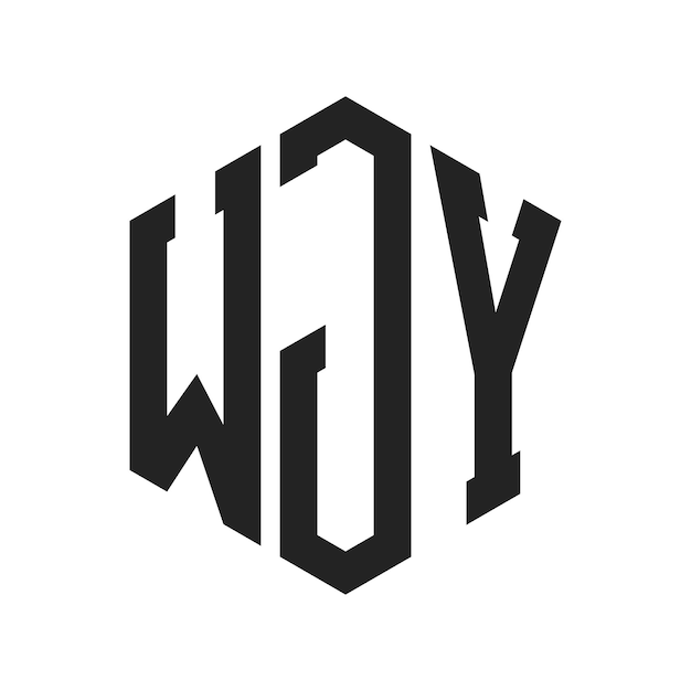 Vector wjy logo design initial letter wjy monogram logo using hexagon shape