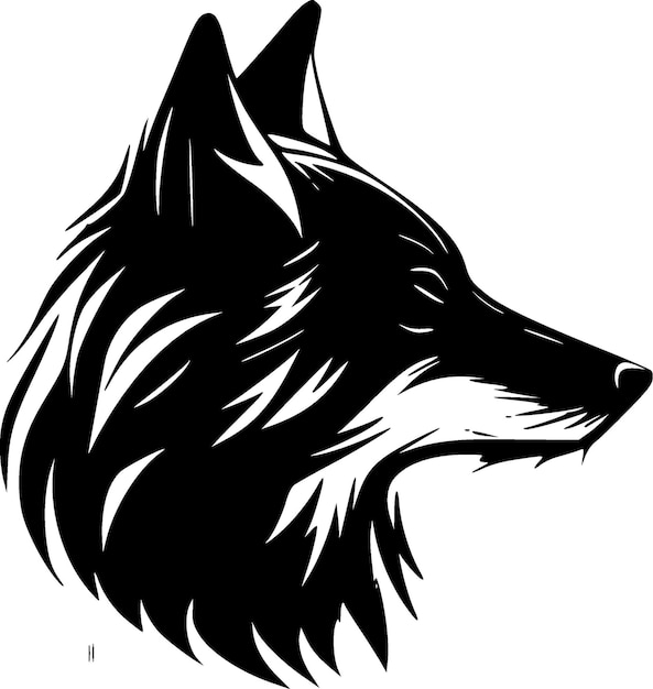 Wolf Black and White Vector illustration