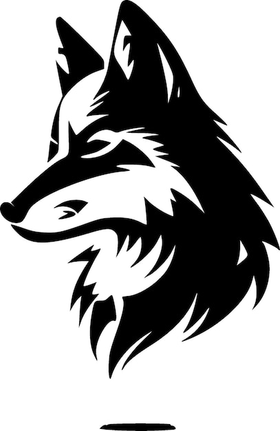 Wolf Black and White Vector illustration