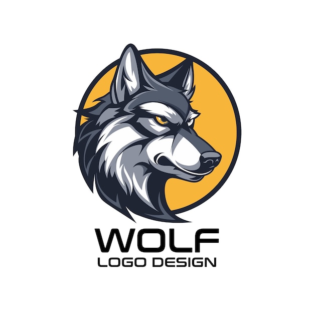 Wolf Cartoon Vector Logo Design