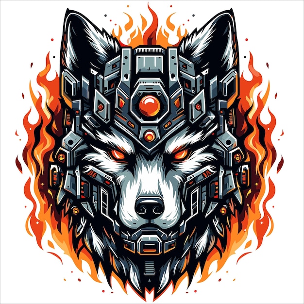 WOLF CYBORG VECTOR