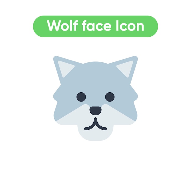 Wolf face animal vector emoji icon illustration