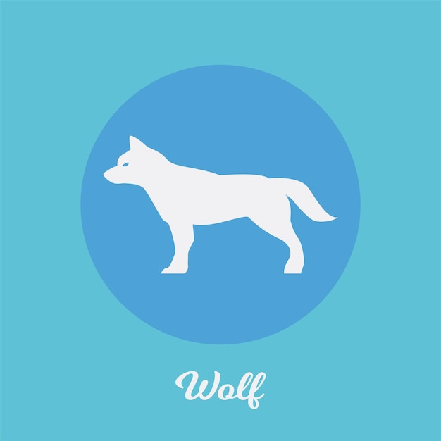 Wolf flat icon design, logo symbol element