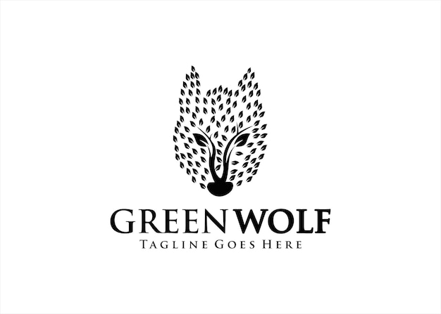 wolf fox nature logo design abstract