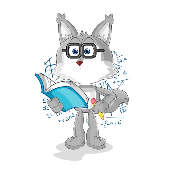 Wolf geek cartoon cartoon mascot vector