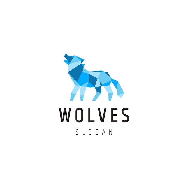 Wolf geometric logo icon design