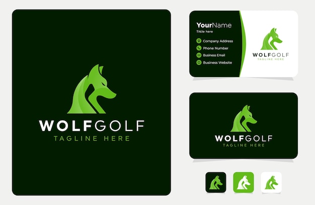 Wolf golf logo design Vector Image