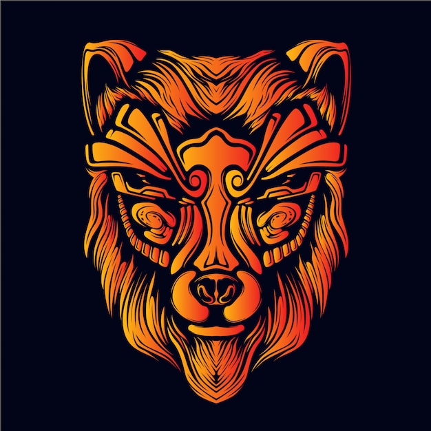 wolf head artwork illustration