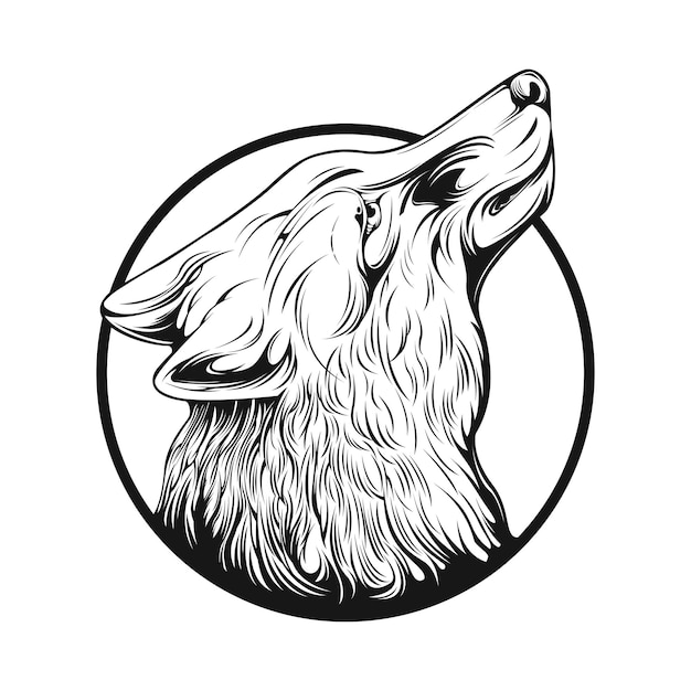 Wolf Head Lineart Vector Illustartion