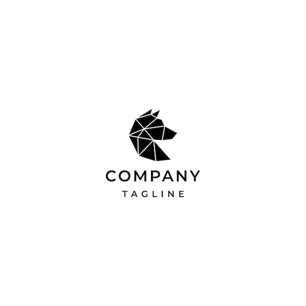 Wolf head logo design template