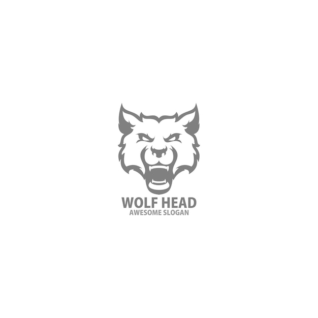 Vector wolf head logo illustration