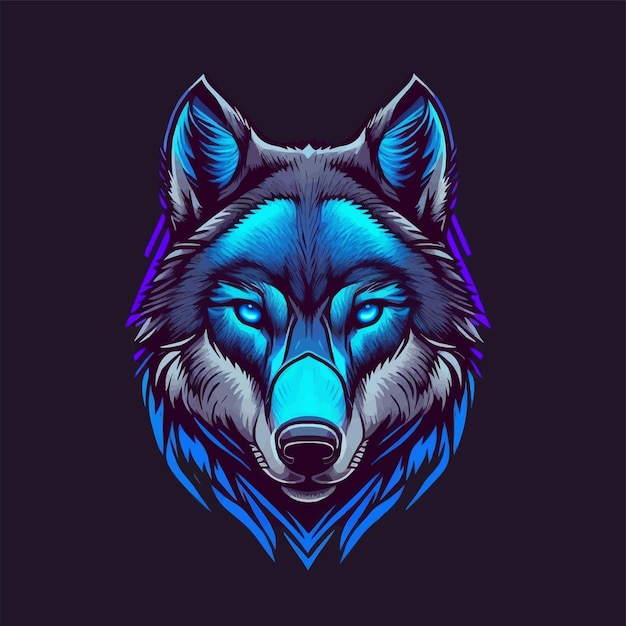 Wolf Head Mascot Illustration for Logo Icon or Poster