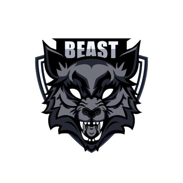 Wolf head mascot logo design for esport