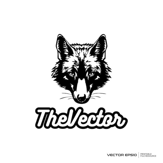 Vector wolf head mascot vector logo character cartoon illustration eps10