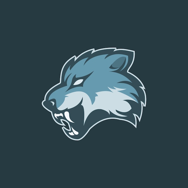 Wolf head traditional vintage mascot logo template