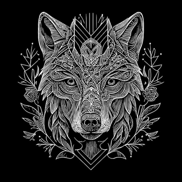 wolf illustration captures the essence of the majestic and fierce creature