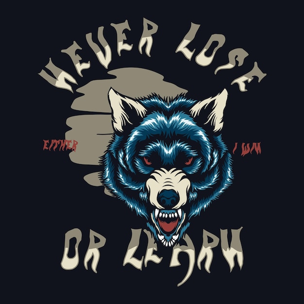 Wolf Illustration with solid color