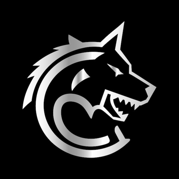 Vector wolf letter c monogram vector design creative wolf head logo design concepts