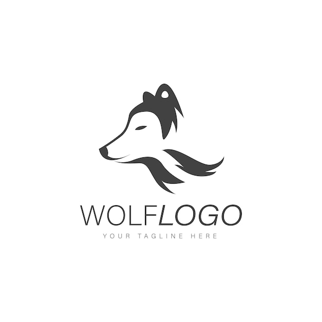 Wolf logo design illustration icon