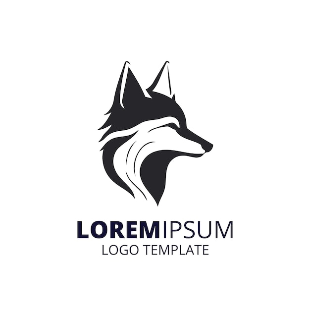 Wolf Logo Design Template Cute animal Character Illustration