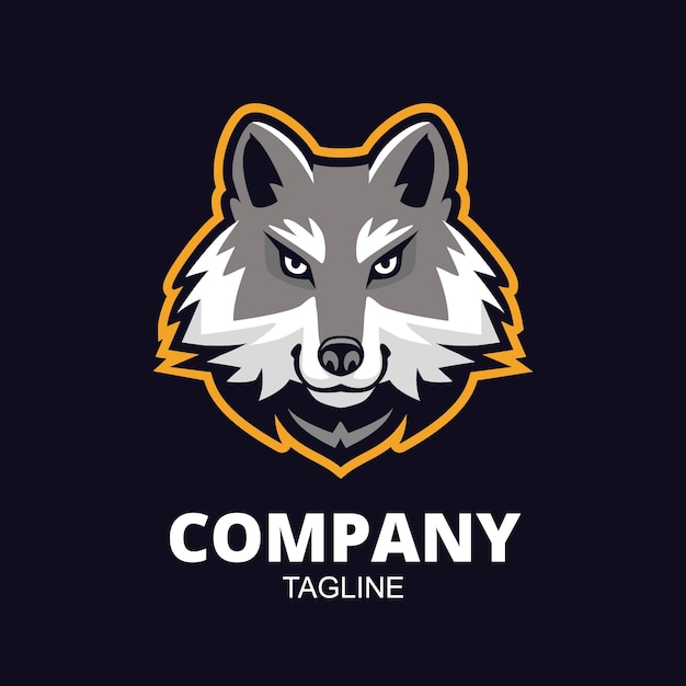 Wolf logo design template