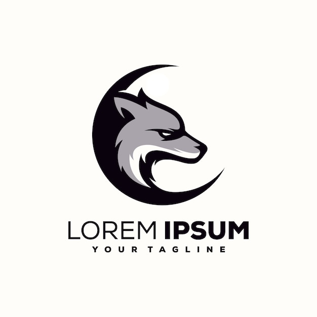 Wolf logo design vector