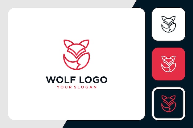 wolf logo design with line art inspiration